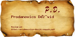 Prodanovics Dávid névjegykártya