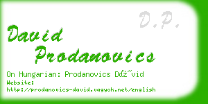 david prodanovics business card